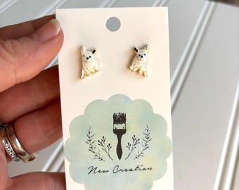 French Bulldog Earrings, Frenchie Earrings, French Bulldog Jewelry, Dog Stud Earrings, Puppy Earrings, Dog Lover Gift, Dog Mom, Vet Gift