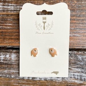 Pomeranian Earrings, Pomeranian Studs, Pomeranian Jewelry, Dog Stud Earrings, Puppy Earrings, Dog Lover Gift, Dog Mom, Vet Gift