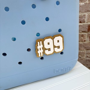 School Spirit Bogg Bit, Sport Bogg Bit, Team Bogg Accessory, Number Bogg Bit, Sports Number Tag, Bogg Bag Charm, Bogg Bag Bit, Jersey Number