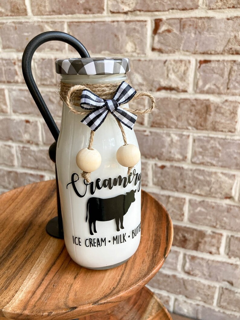 Faux Milk Bottle Farm Tiered Tray Farmhouse Tiered Tray Cow Etsy