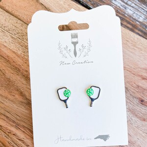 Pickleball Studs, Pickleball Earrings, Retirement Earrings, Retirement Gift, Pickleball Team, Pickleball Coach, Pickleball Gift, Pickle Ball