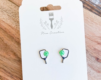 Pickleball Studs, Pickleball Earrings, Retirement Earrings, Retirement Gift, Pickleball Team, Pickleball Coach, Pickleball Gift, Pickle Ball