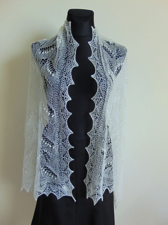 Estonian Lace Shawl, Bridal Stole, Haapsalu Lace Shawl, Wedding
