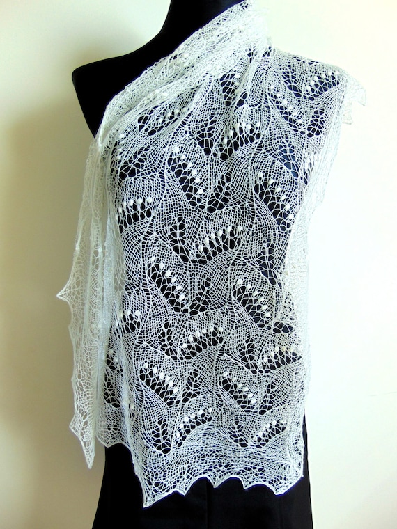 Estonian Lace Shawl, Bridal Stole, Haapsalu Lace Shawl, Wedding