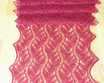 Scialle in pizzo rosso vino, stola da sposa in lana mohair, motivo a foglie, morbido e caldo, pronto per la spedizione