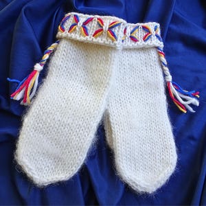 Hand knitted mittens, Lovikka mittens, traditional Sami Lapland mittens, wool cosy mittens, Norwegian, scandinavian ski mittens,READYtoSHIP