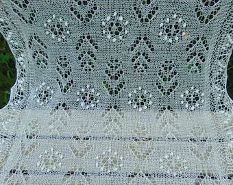 Cimelio, stola da sposa, scialle da sposa, scialle in pizzo estone (tradizionale scialle in pizzo Haapsalu), motivo floreale, realizzato su ordinazione