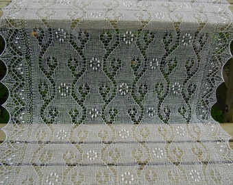 Estonian lace shawl, traditional Haapsalu lace shawl, heirloom, bridal stole, wedding shawl, flower pattern, Made to order