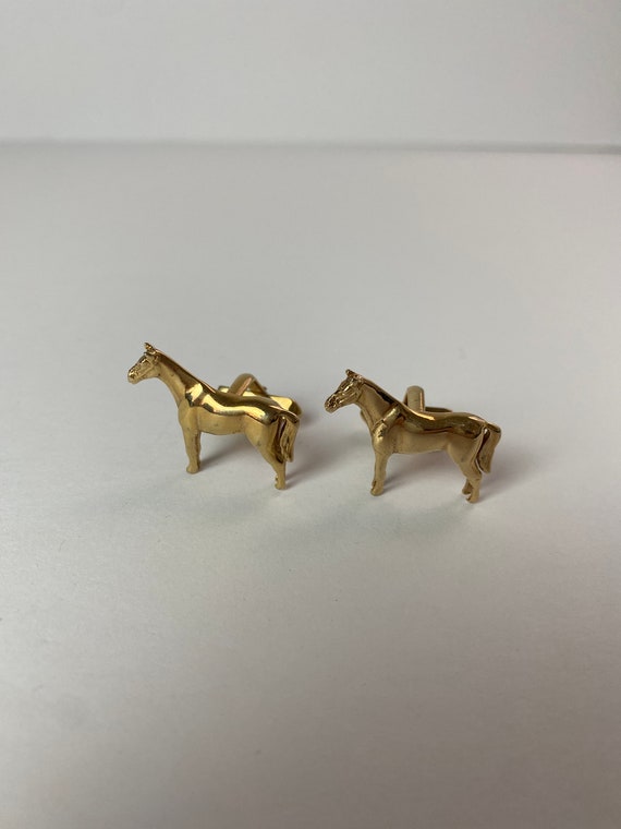 Vintage Horse shaped Cuff Links - image 1