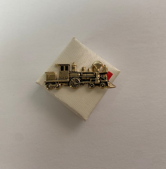 Vintage Train Engine Tie Tack - image 1