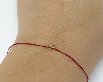 Dainty Red String Bracelet, Delicate Red Bracelet, Red String Bracelet, Good Luck Red Bracelet