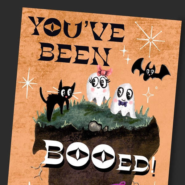 INSTANT DOWNLOAD - You’ve Been Boo’ed Kit- Boo Your Neighbors Treat - Printable Booed Halloween Treat - Halloween Trick or Trear Booed Cards