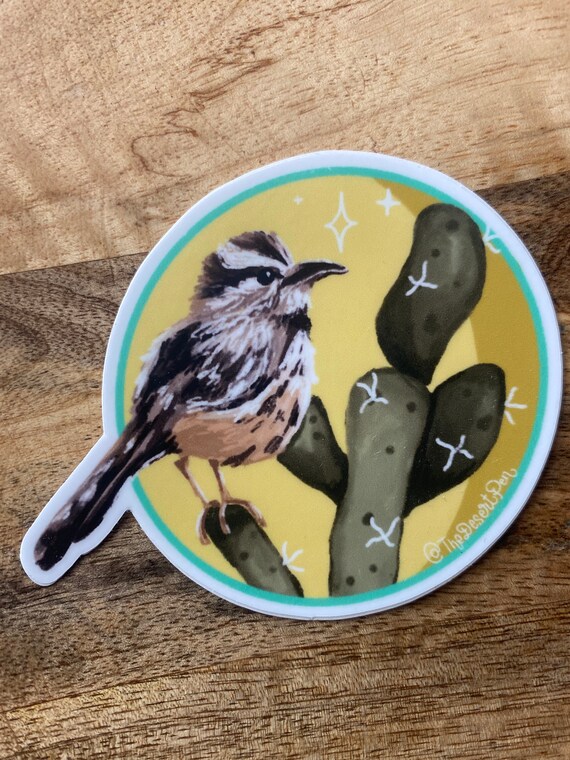 Cactus Wren Desert Sticker Weatherproof Decal Cactus Sticker Etsy