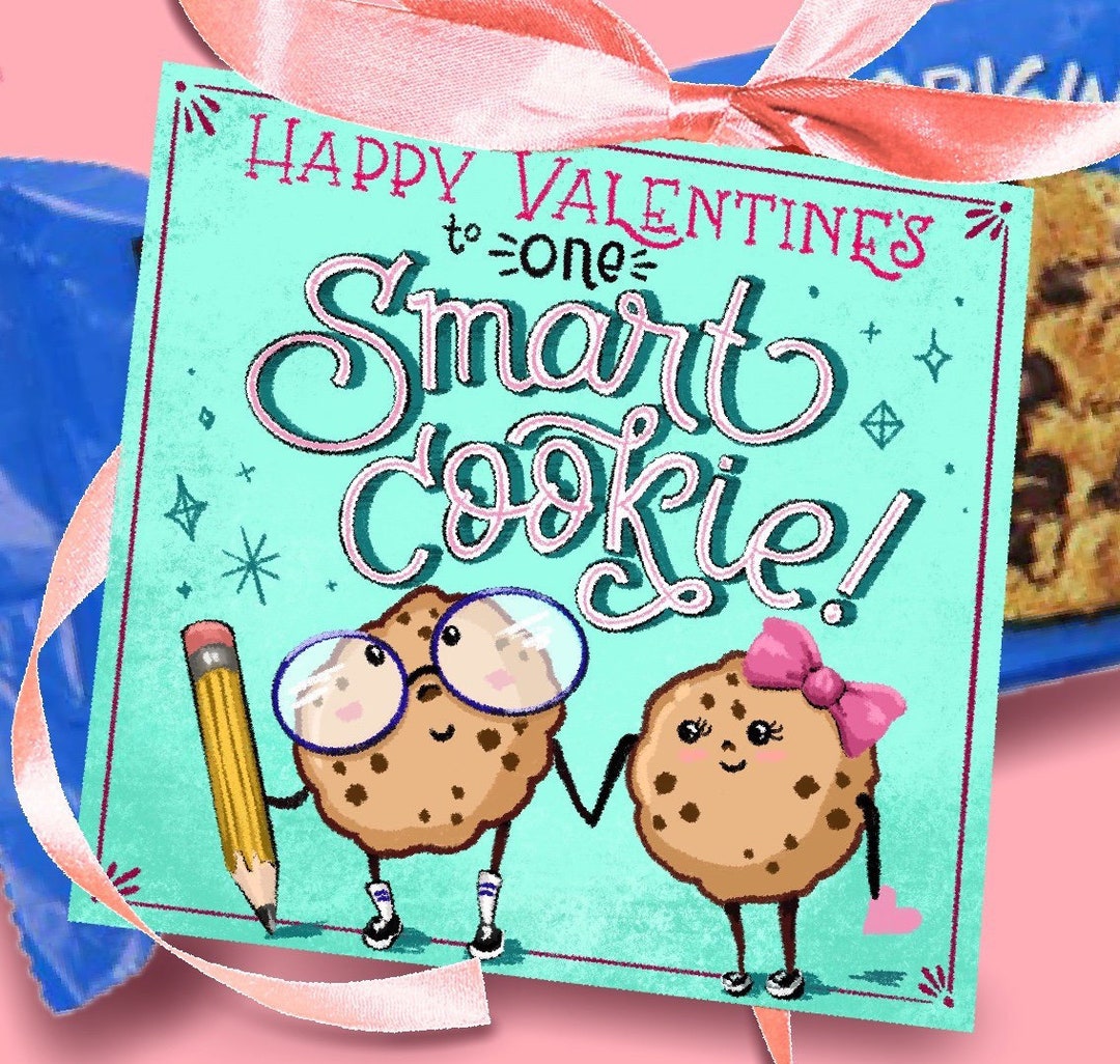 INSTANT DOWNLOAD Milk and Cookie Valentine Smart Cookie Teacher