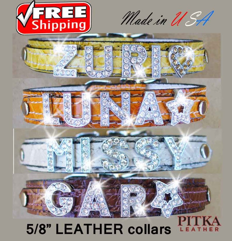 Rhinestone Dog Collars Personalized Bling Dog Collars Small Etsy