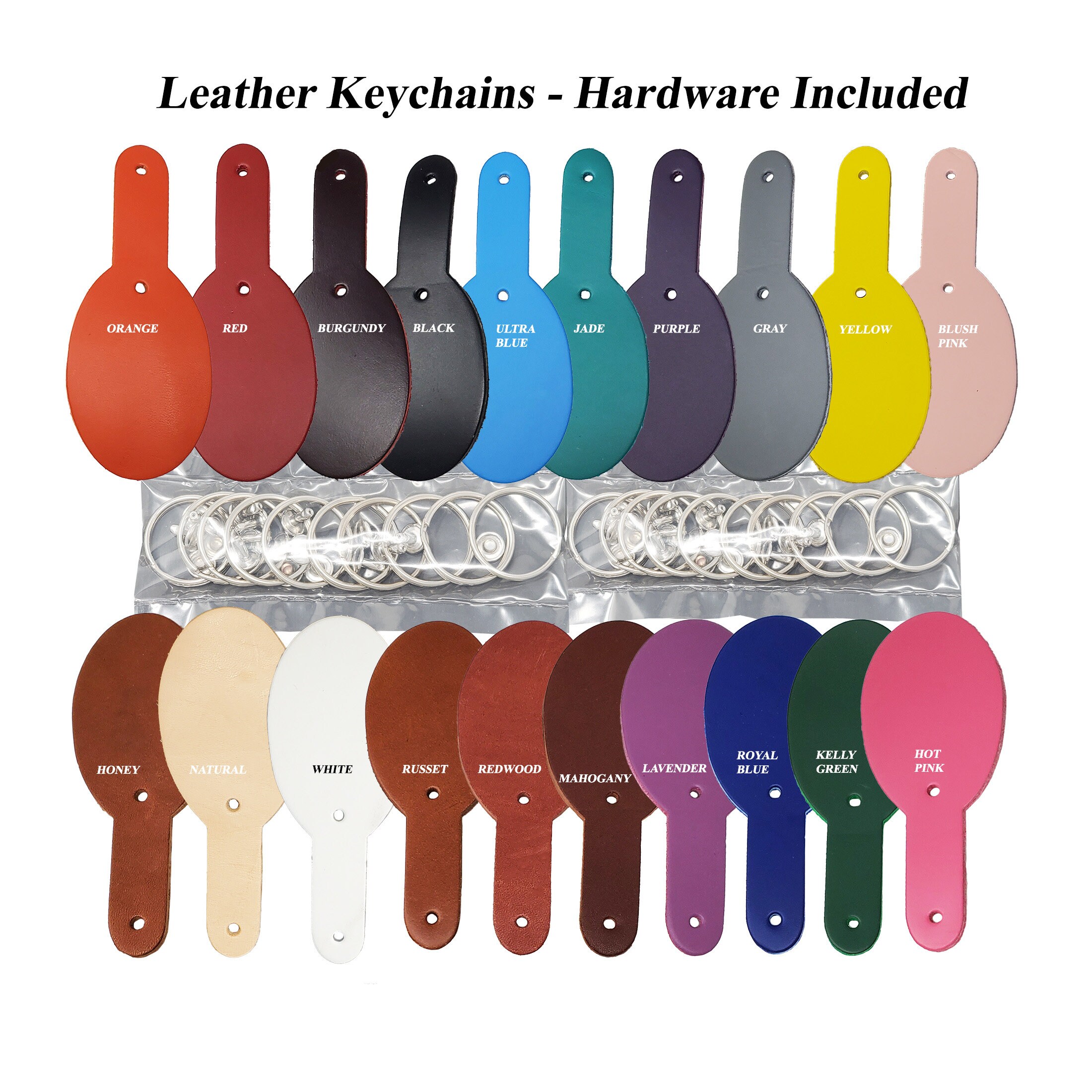 10 Pack Blank Leather Keychains Kit| Laser Engraving, Foil Stamping ...