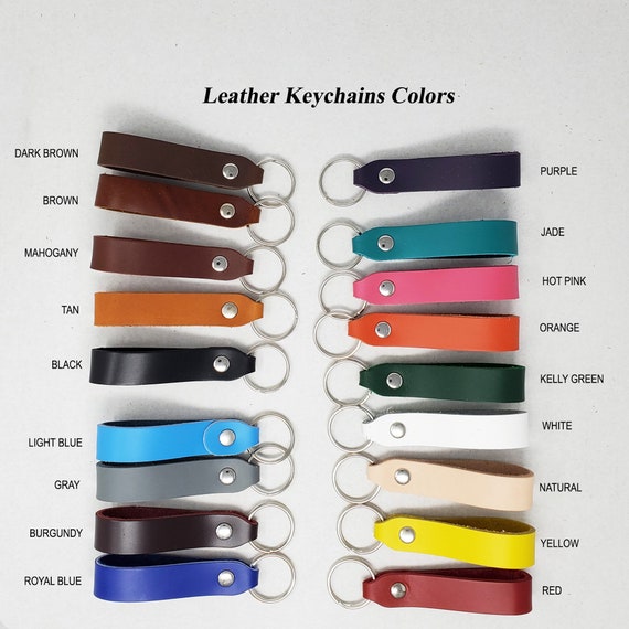 Full Grain Leather Keychains 10 Pack-Laser Engraving, Hot Foil