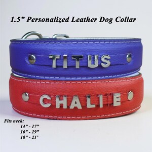 Personalized Leather Dog Collar: Custom Chrome Name, USA Made