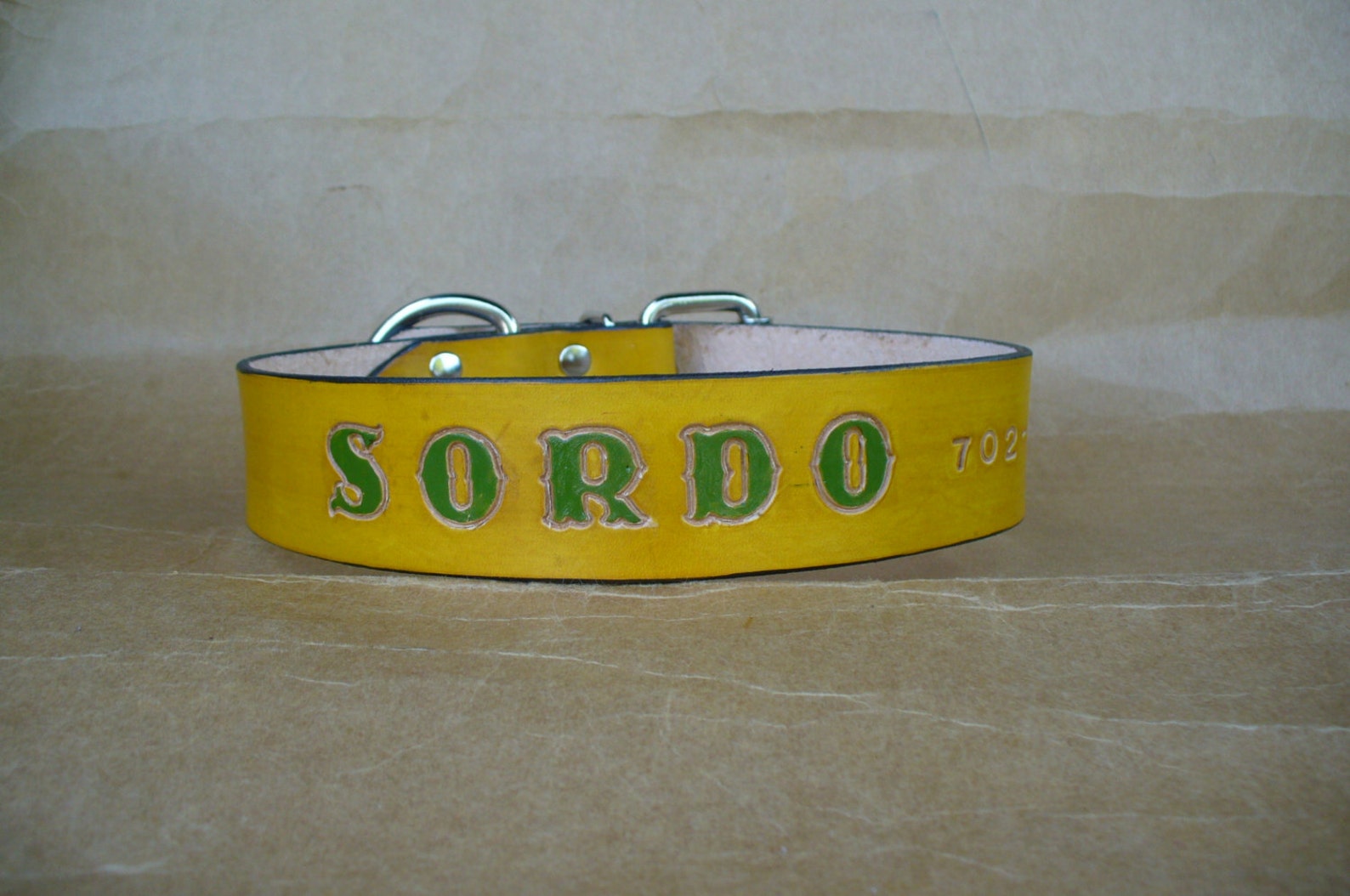 Leather Dog Collars Yellow XL Dog Collars for Big Dogs Etsy