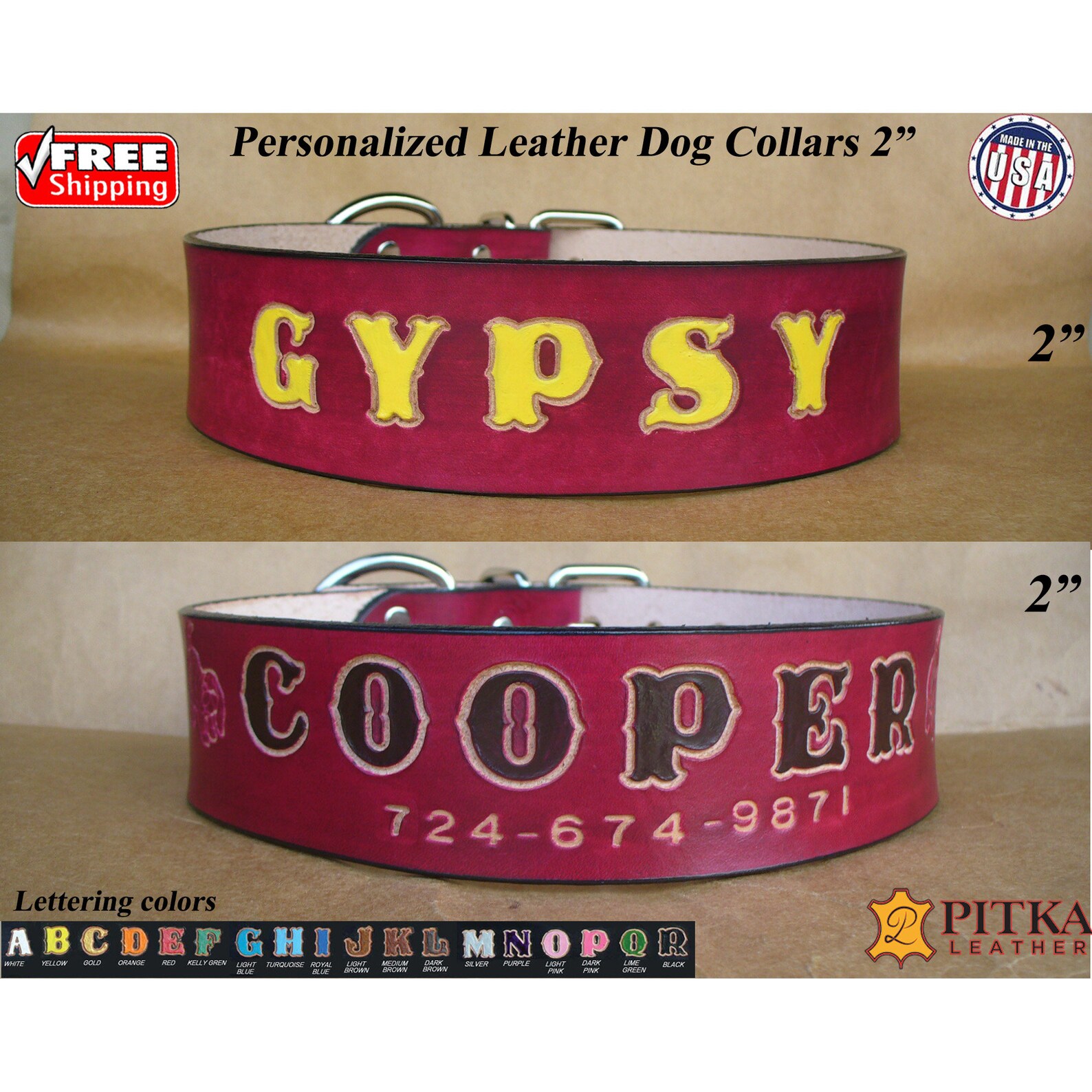 Custom Collars for Big Dogs Personalized Leather Dog Collars Etsy