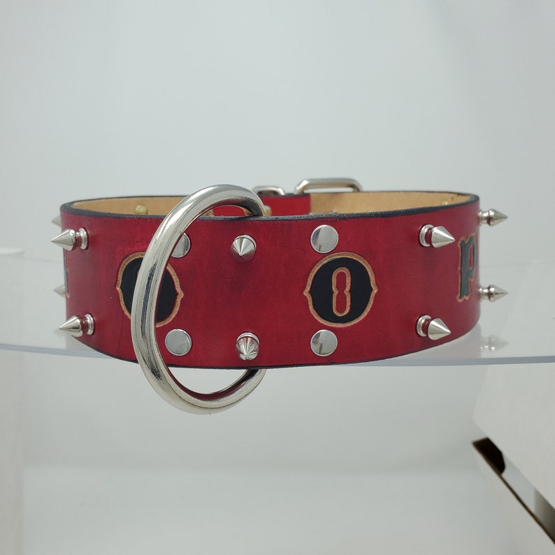 Custom Pit Bull Spiked Collars Spiked Leather Dog Collar Etsy