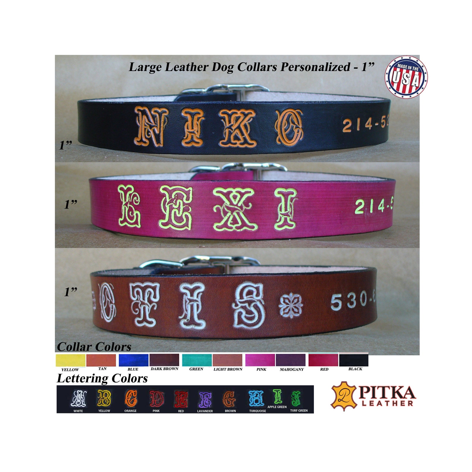 Personalized Leather Collars for Large Dogs Dog Collars With Etsy