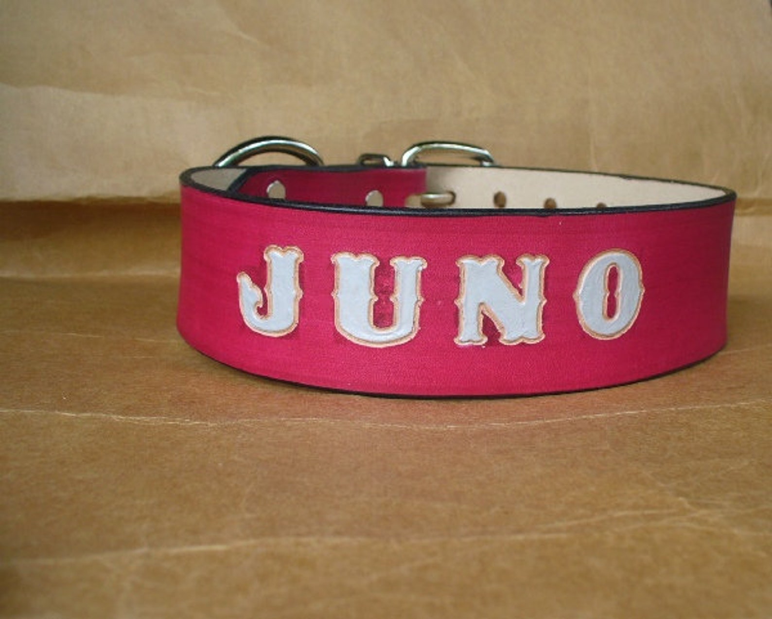 Pink Dog Collars with Name Custom made XXL Leather Dog Etsy