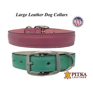 Leather Dog Collars for Large Dogs - Quality Big Dog Collars - Holiday Pet Gifts - Made in USA - Durable, Stylish Collars - SALE