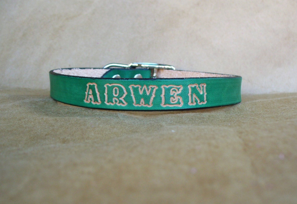 Personalized Leather Dog Collars with Name Made in USA Dog Etsy