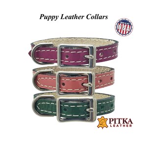 Puppy Leather Collars XXS - Soft Pet Collar - Tiny Dog, Cat Collars Handcrafted in USA - Cool Toy Dog Collars  - Chic Kitty, Puppy Collar