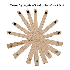 DIY Braided Leather Bracelet Kit: 8-Pack Veg Tanned Bracelets, Made in USA