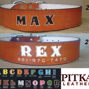 Dog Leather Collar with Name - Personalized Leather Dog Collar XXL Light Brown - Custom Handmade Collars for Big Dog - Made in USA