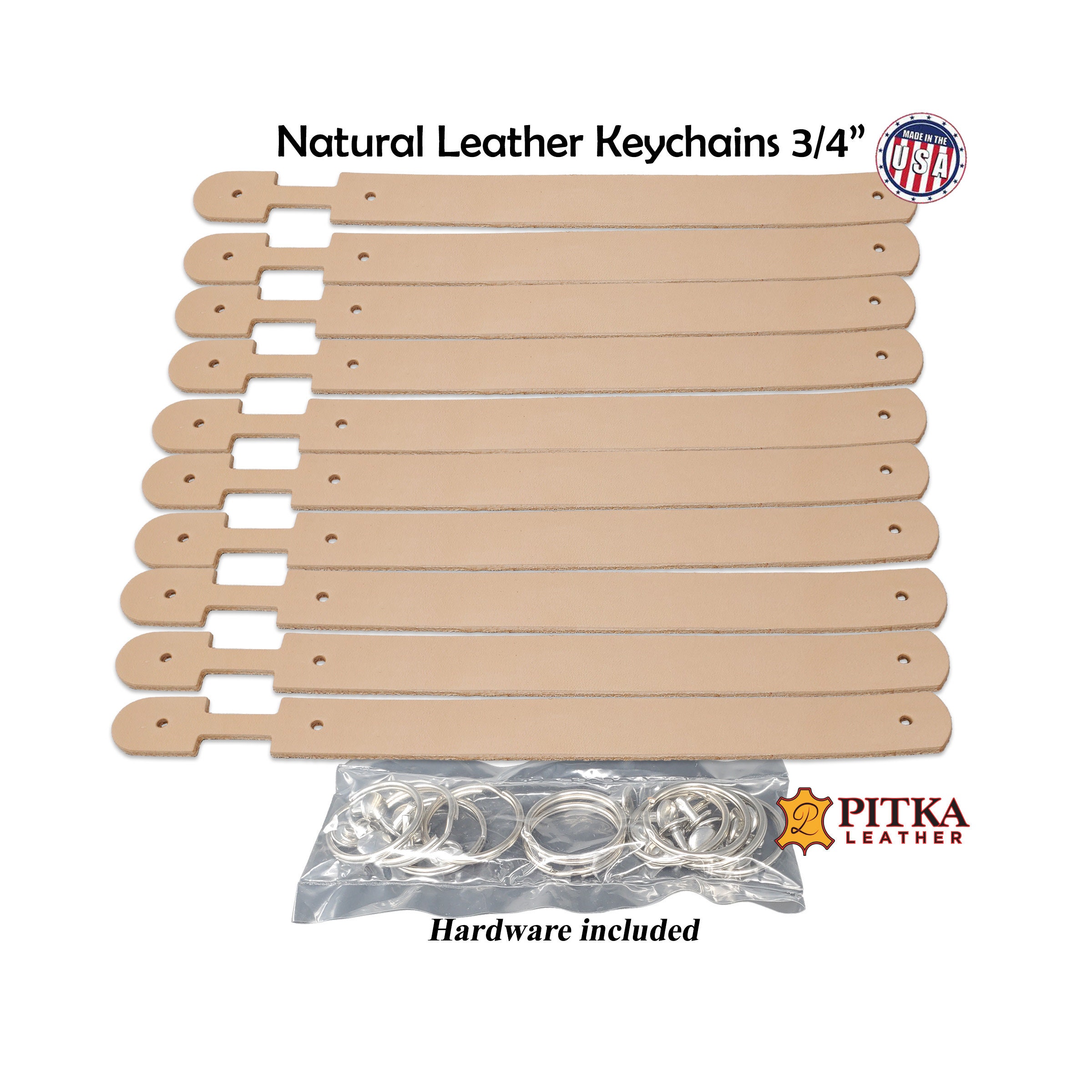 10 Packs Leather Keychains- Laser Engraving Ready - Full Grain Blank  Leather Key Fobs