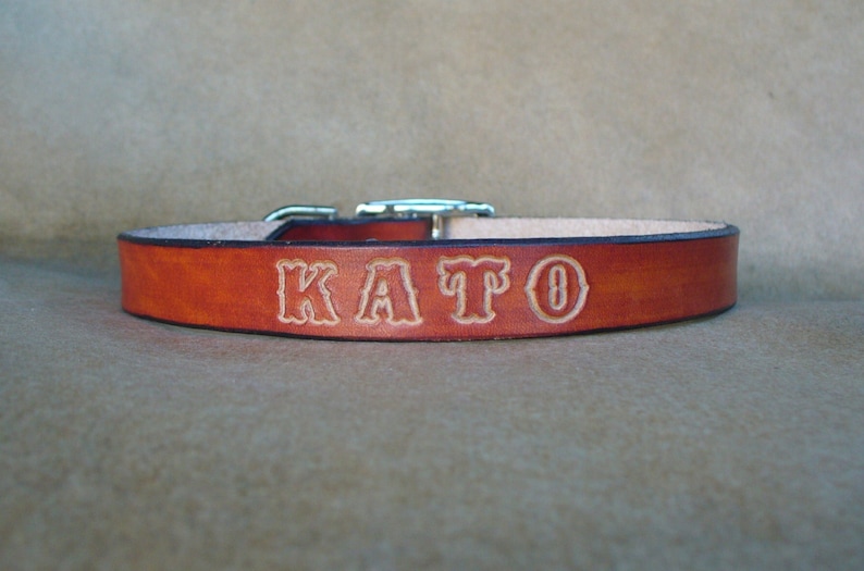 Personalized Leather Dog Collars With Name Made in USA Dog Etsy
