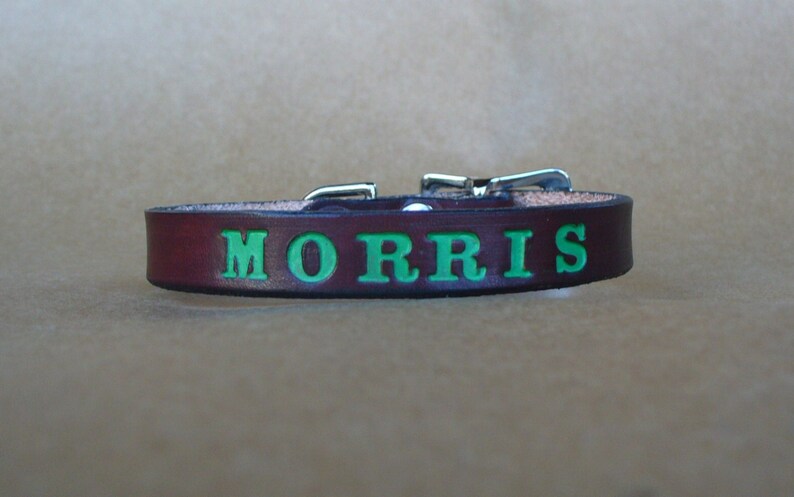 Personalized Puppy Collars Custom made Leather Collars Small Collars for Puppies, Cats, Small Dogs made in USA image 5