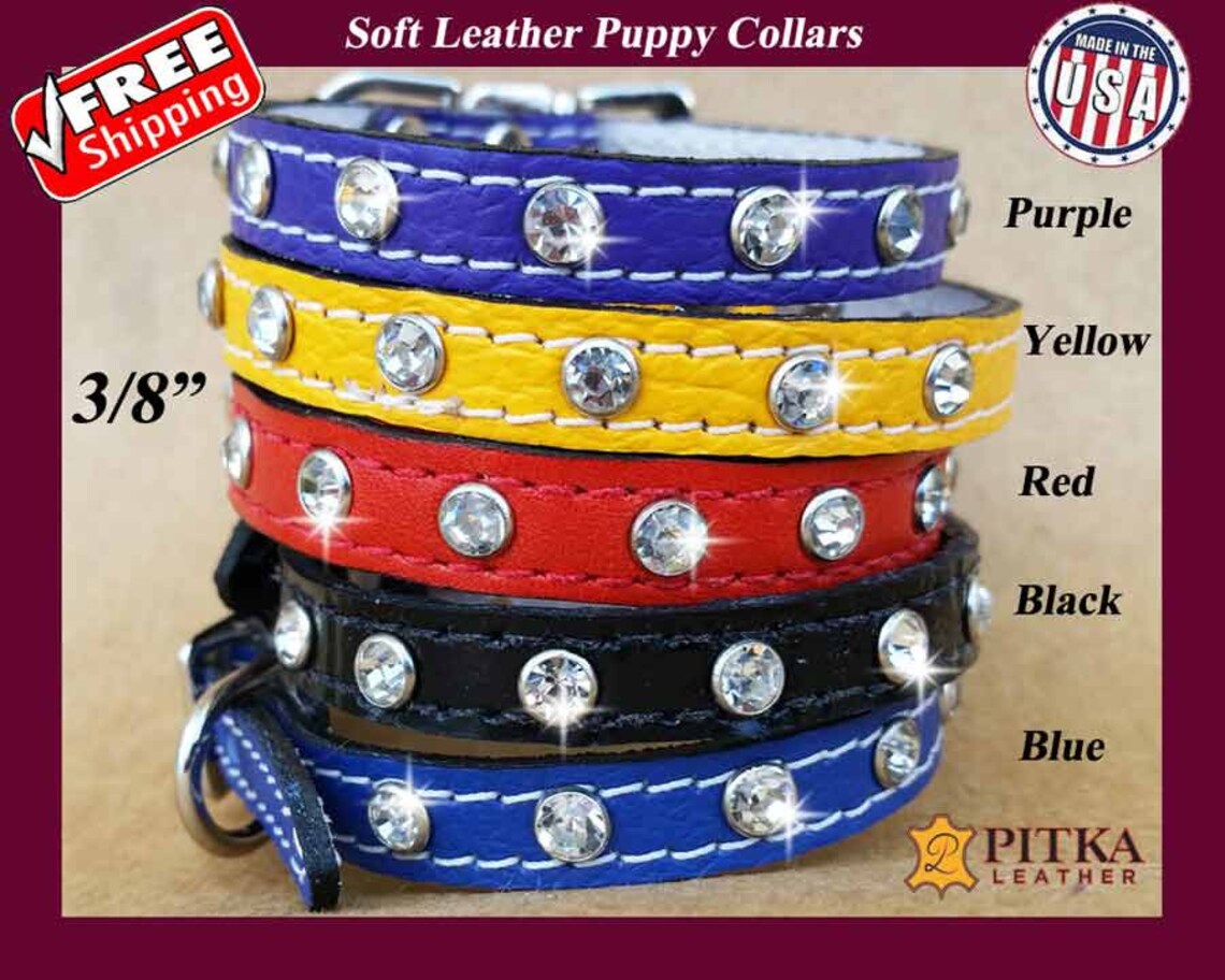 Collars for Cats with Rhinestones Leather Cat Collar Bling Etsy