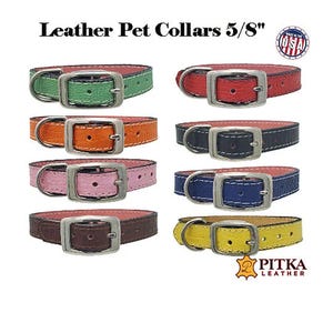 Soft Leather Collar for Puppies - Small Handcrafted Dog Collars  - Cute Toy Dog, Cat Collar - Quality Pet Collars made in USA - CLEARENCE