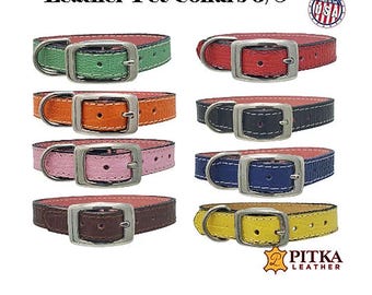 Soft Leather Puppy Collar – Handcrafted Small Dog or Cat Collar, USA Made