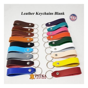 Leather Keychains Full Grain Leather Great for Laser and Machine Engraving, Foil stamping-Fundraising Ideas-Choose One or Mixed Colors