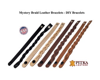 DIY Mystery Braid Leather Bracelets Kit Choose Your Colors