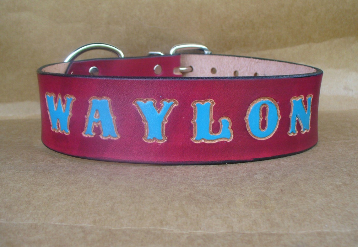 Custom Collars for Big Dogs Personalized Leather Dog Collars Etsy