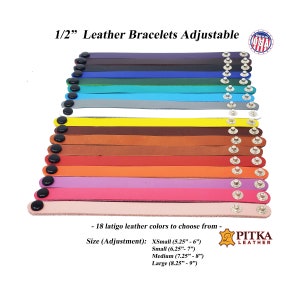 Leather Bracelets Ready for Your Engraving Business-10 Pack Adjustable two snap leather wristbands - Business, Fundraising, Promotional gift
