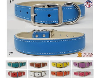 Leather Collars for Big Dog - Quality Padded Dog Collars Large - Durable Latigo Leather Collar Made in USA - Handcrafted by Pitka Leather