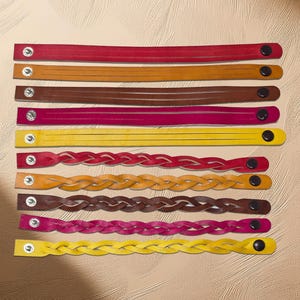 DIY Braided Leather Bracelet Kit: 8 Veg Tan Cowhide Wristbands