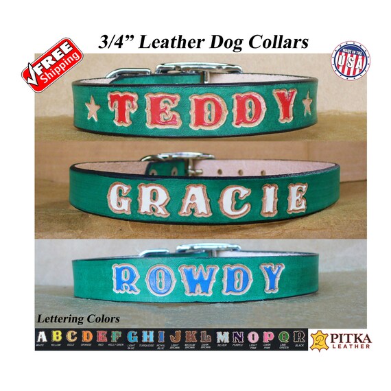 FREE Foil Embossed Name Choose Your Font Handmade Personalized Natural Veg Tan Leather Dog Collar Rose Gold -Tone Hardware