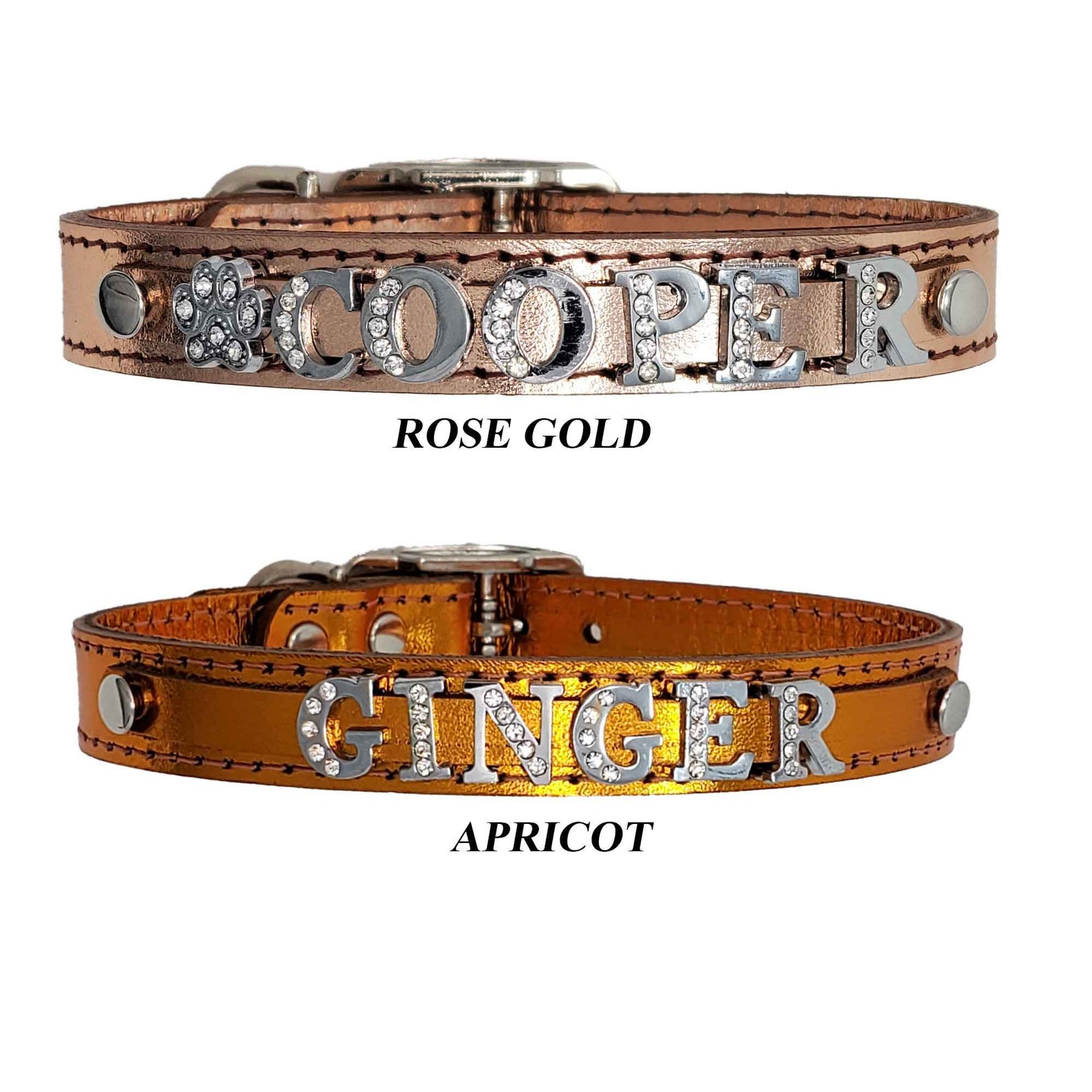 Personalized Dog Collars 5/8 in with half Rhinestone Letters Etsy.de