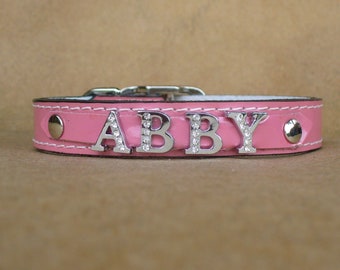 Custom Winter Personalized Rhinestone Dog Collar | Soft Padded Puppy C