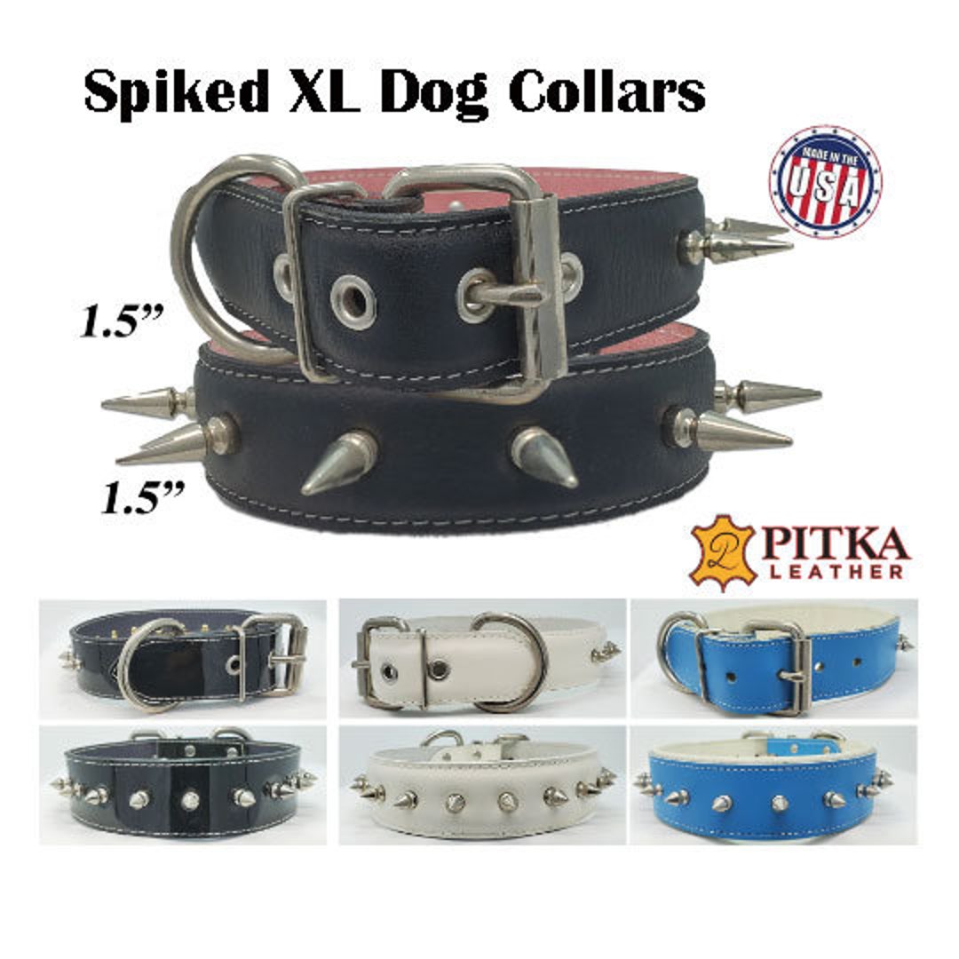 Leather Dog Collars With Spikes Quality, Durable Collar for Pit Bull