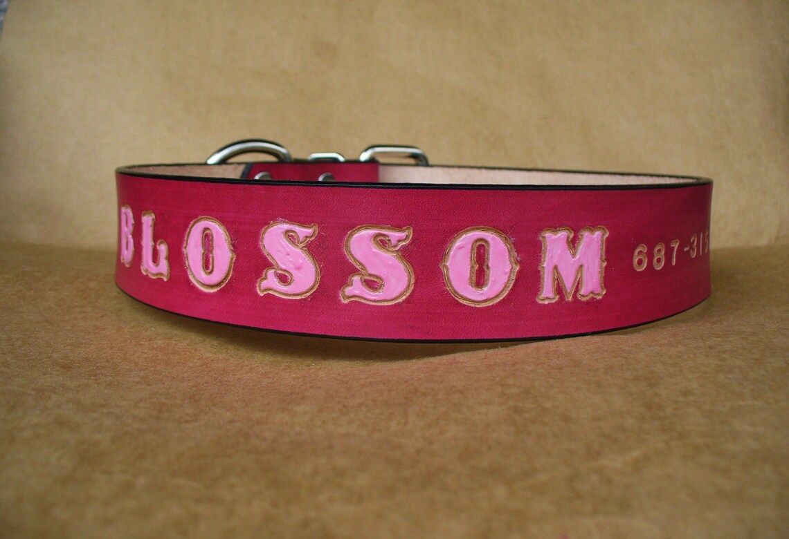 Custom Collars for Big Dogs Personalized Leather Dog Collars Etsy