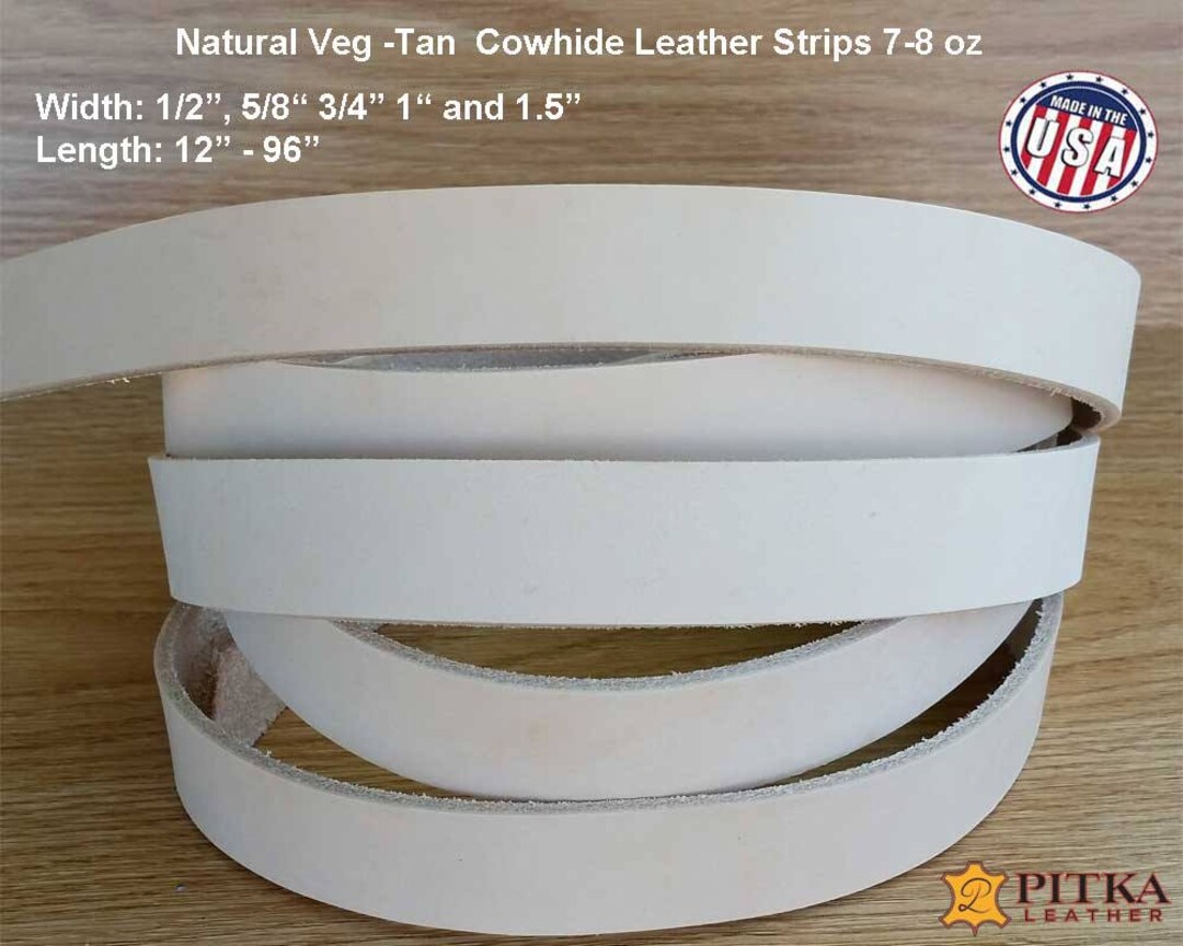 Natural Leather Strips - Veg-tan Leather Strip 7-8 Oz (2.8 - 3.2 Mm) up ...